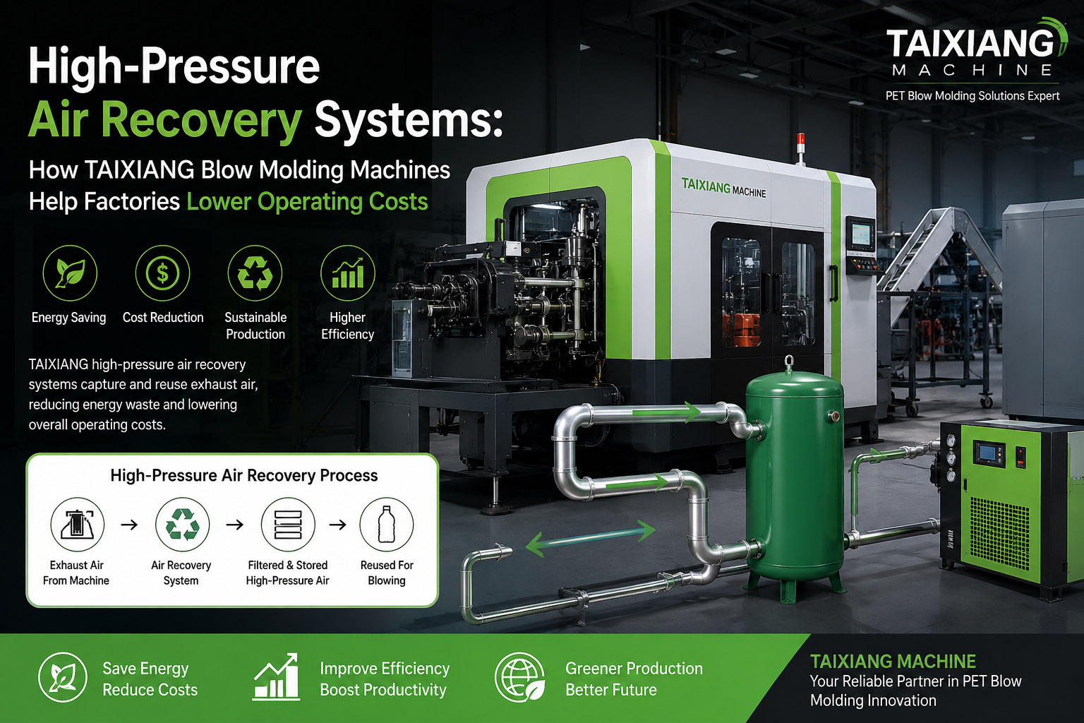 Servo Motor vs. Pneumatic System: Why TAIXIANG All-Electric PET Blow Molding Machines Save 30% Energy